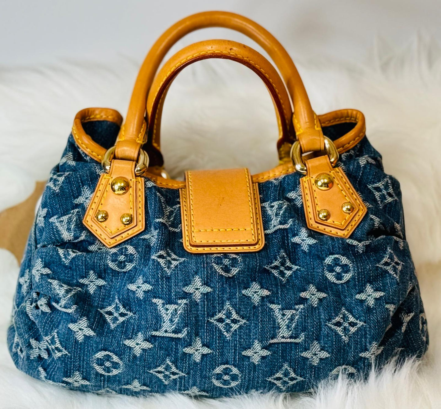 2005 Louis Vuitton Denim Monogram Pleaty Bag