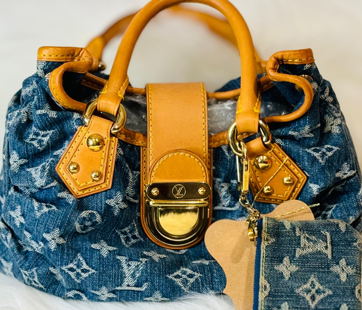 2005 Louis Vuitton Denim Monogram Pleaty Bag