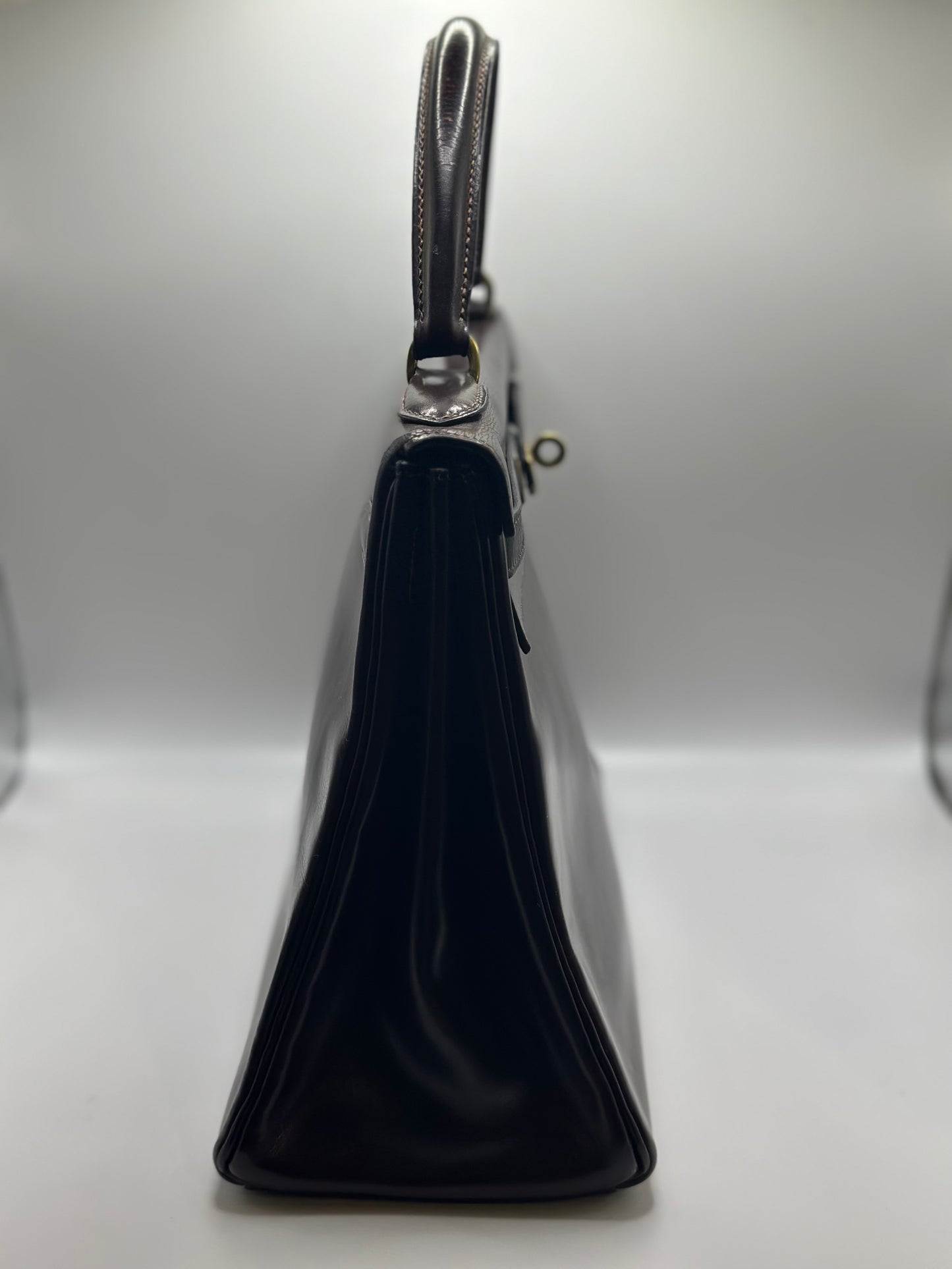 1967 Hermès Kelly 28 Retourne- Brown Box Leather