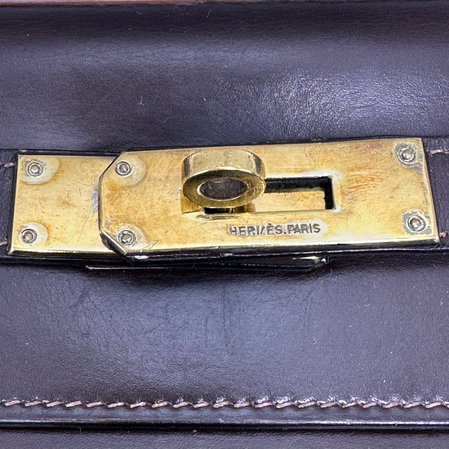 1967 Hermès Kelly 28 Retourne- Brown Box Leather