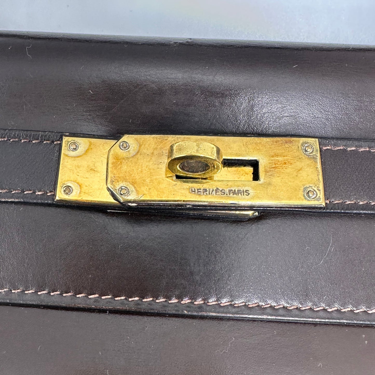 1967 Hermès Kelly 28 Retourne- Brown Box Leather