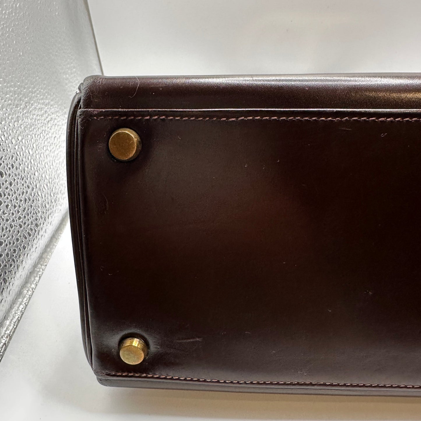 1967 Hermès Kelly 28 Retourne- Brown Box Leather