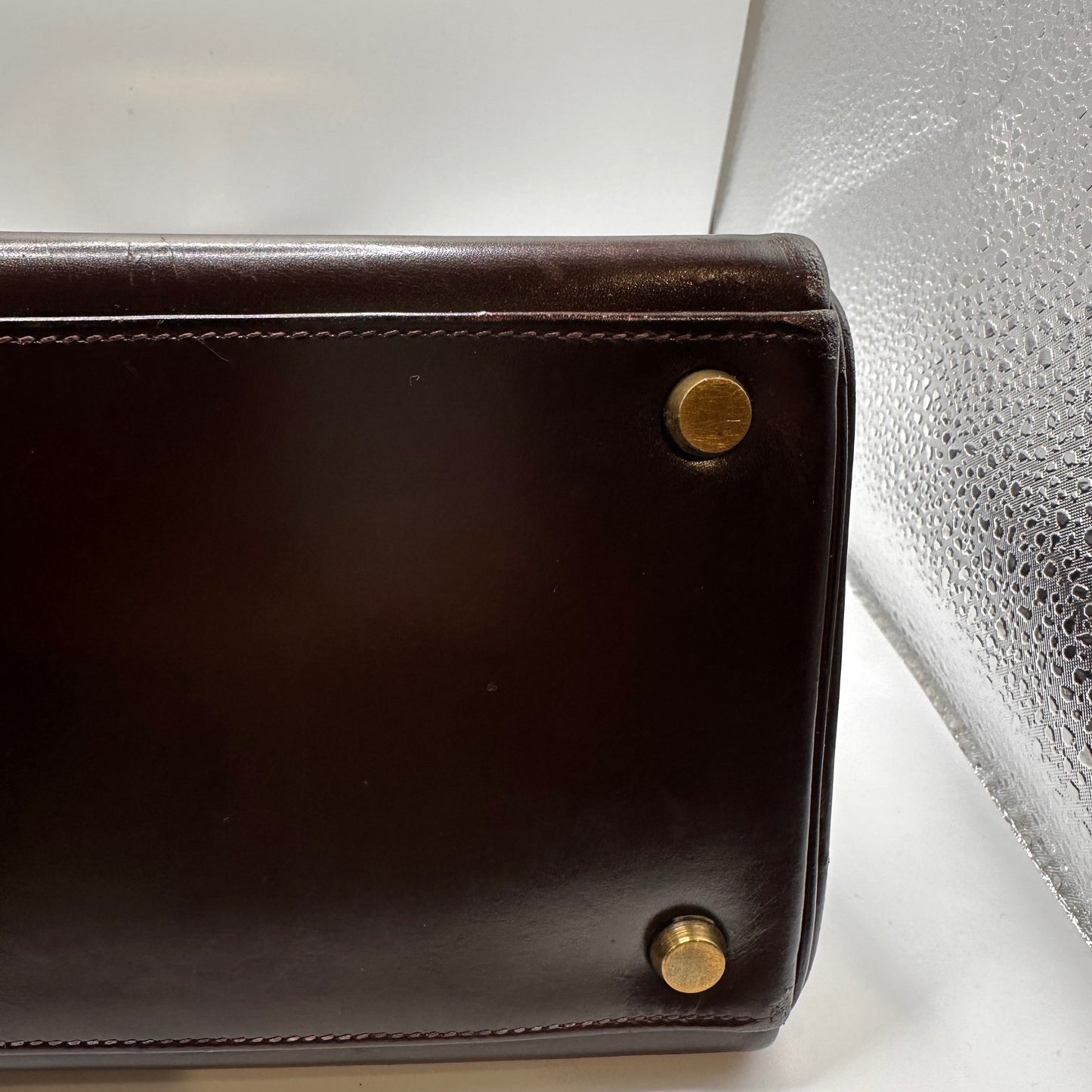 1967 Hermès Kelly 28 Retourne- Brown Box Leather
