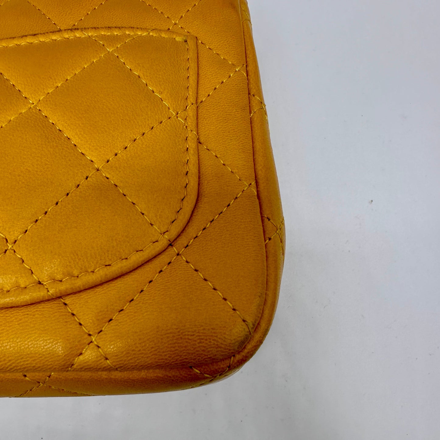 CHANEL Quilted Lambskin Square Mini Flap- Yellow