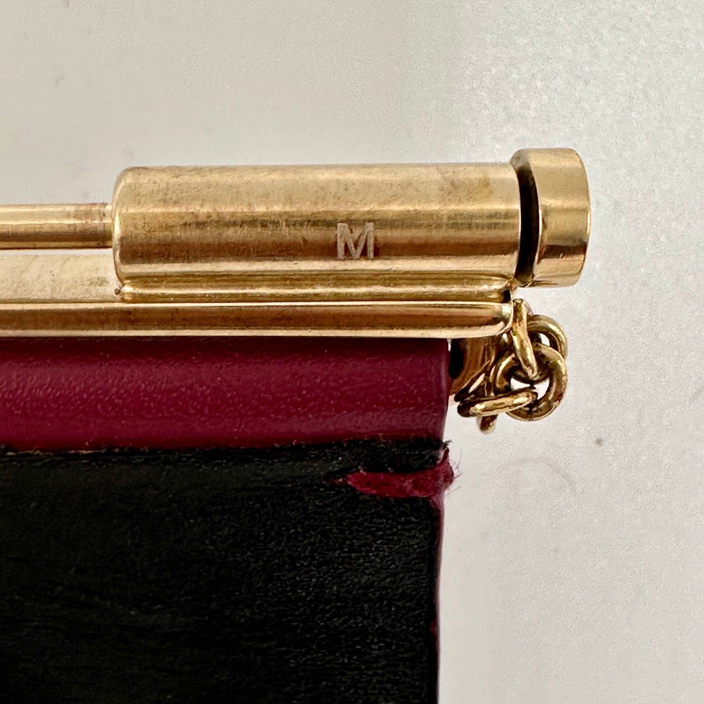 CHANEL Wide Leather Cuff- Raspberry