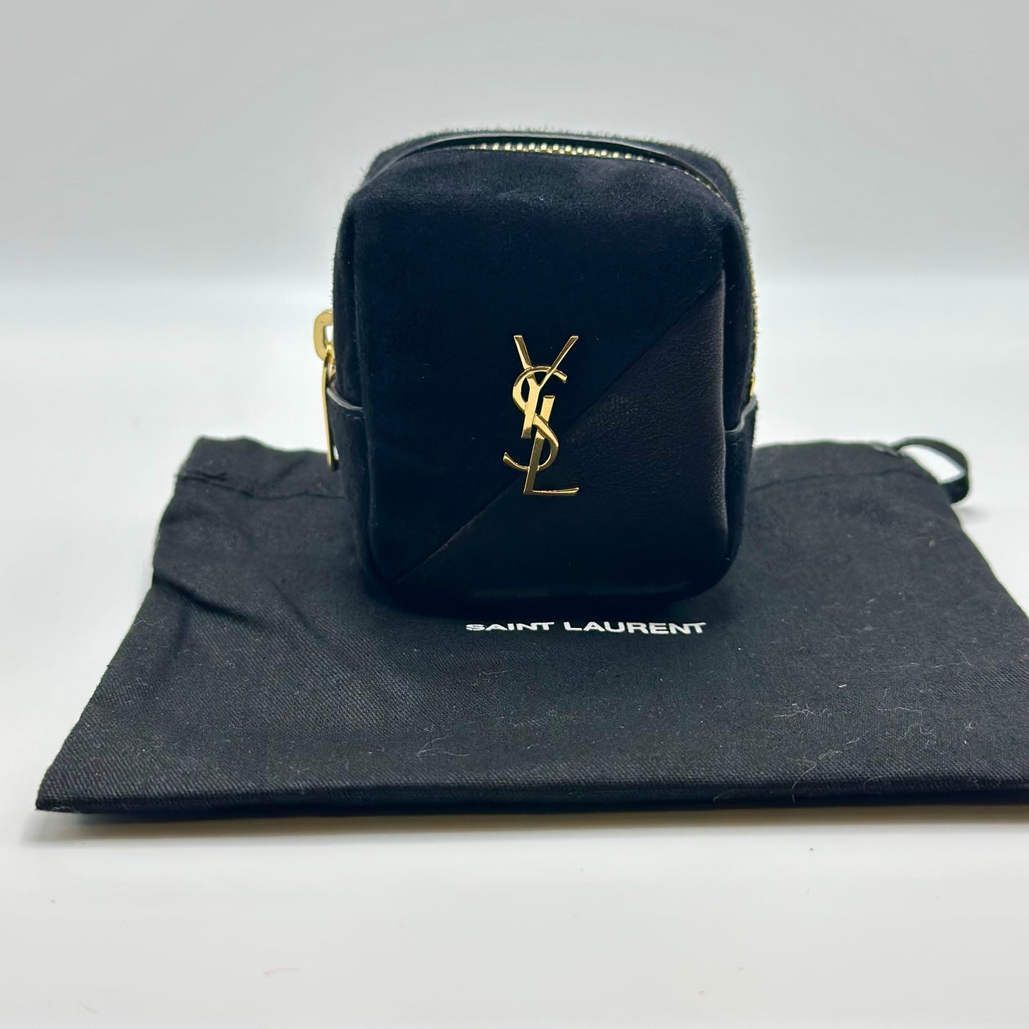 Saint Laurent Jamie Cube Keychain- Black