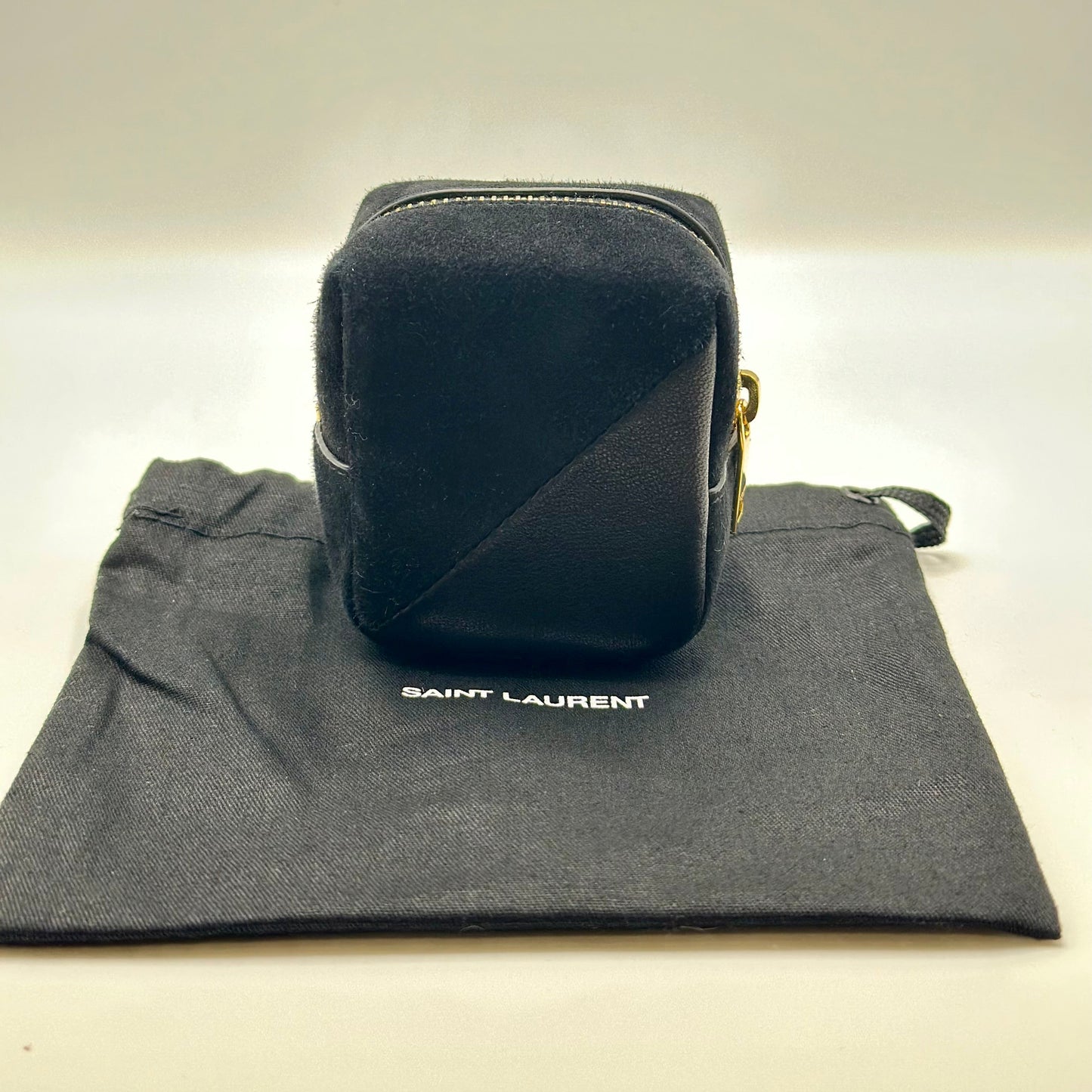 Saint Laurent Jamie Cube Keychain- Black