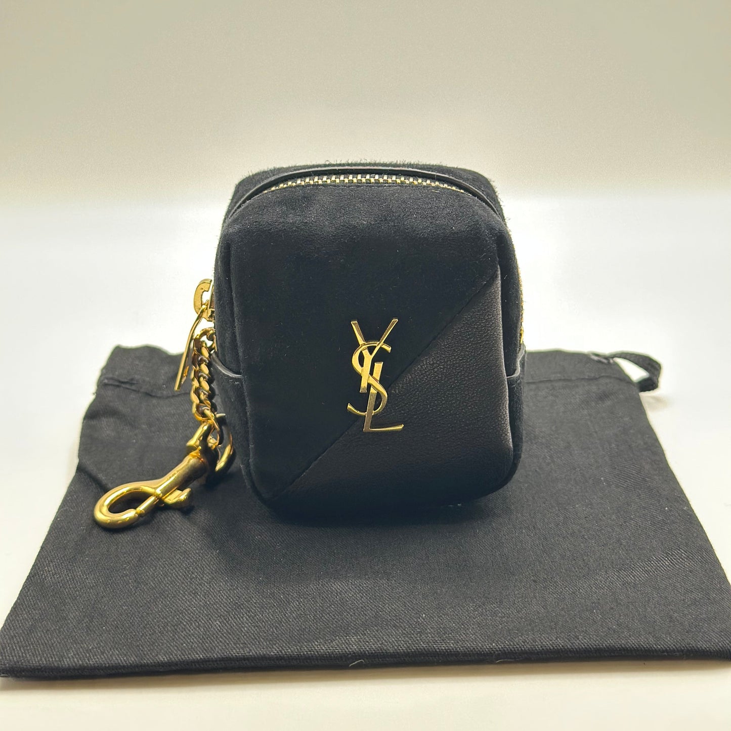 Saint Laurent Jamie Cube Keychain- Black