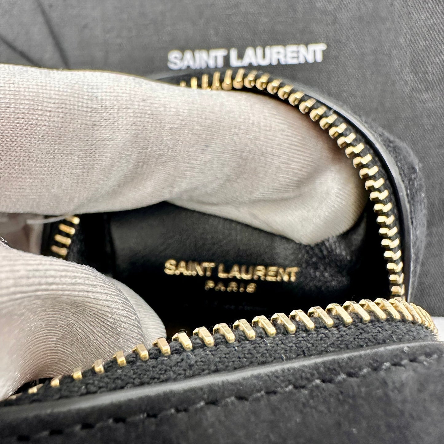 Saint Laurent Jamie Cube Keychain- Black