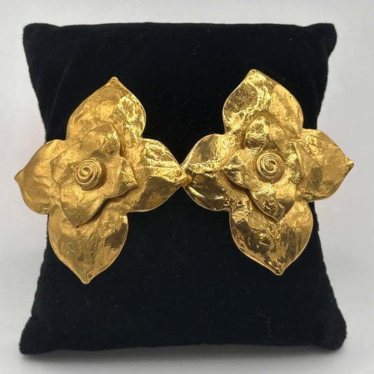 1990's Yves Saint Laurent Vintage Floral Earrings