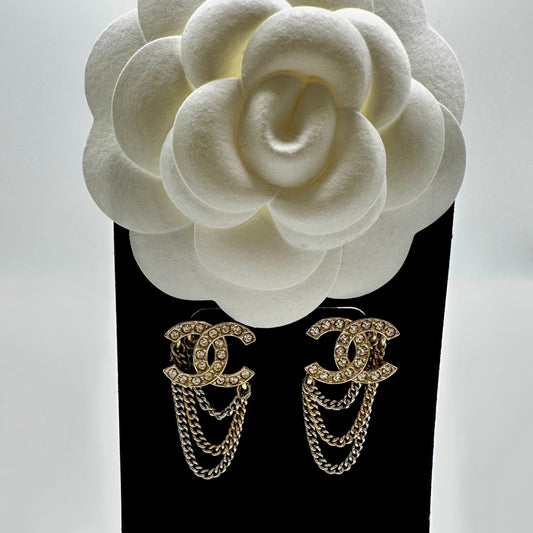 Chanel CC Chain Drop Earrings – Crystals & Edge, 2021