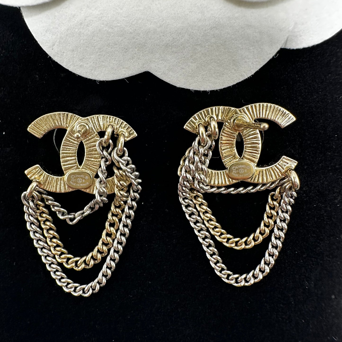 Chanel CC Chain Drop Earrings – Crystals & Edge, 2021