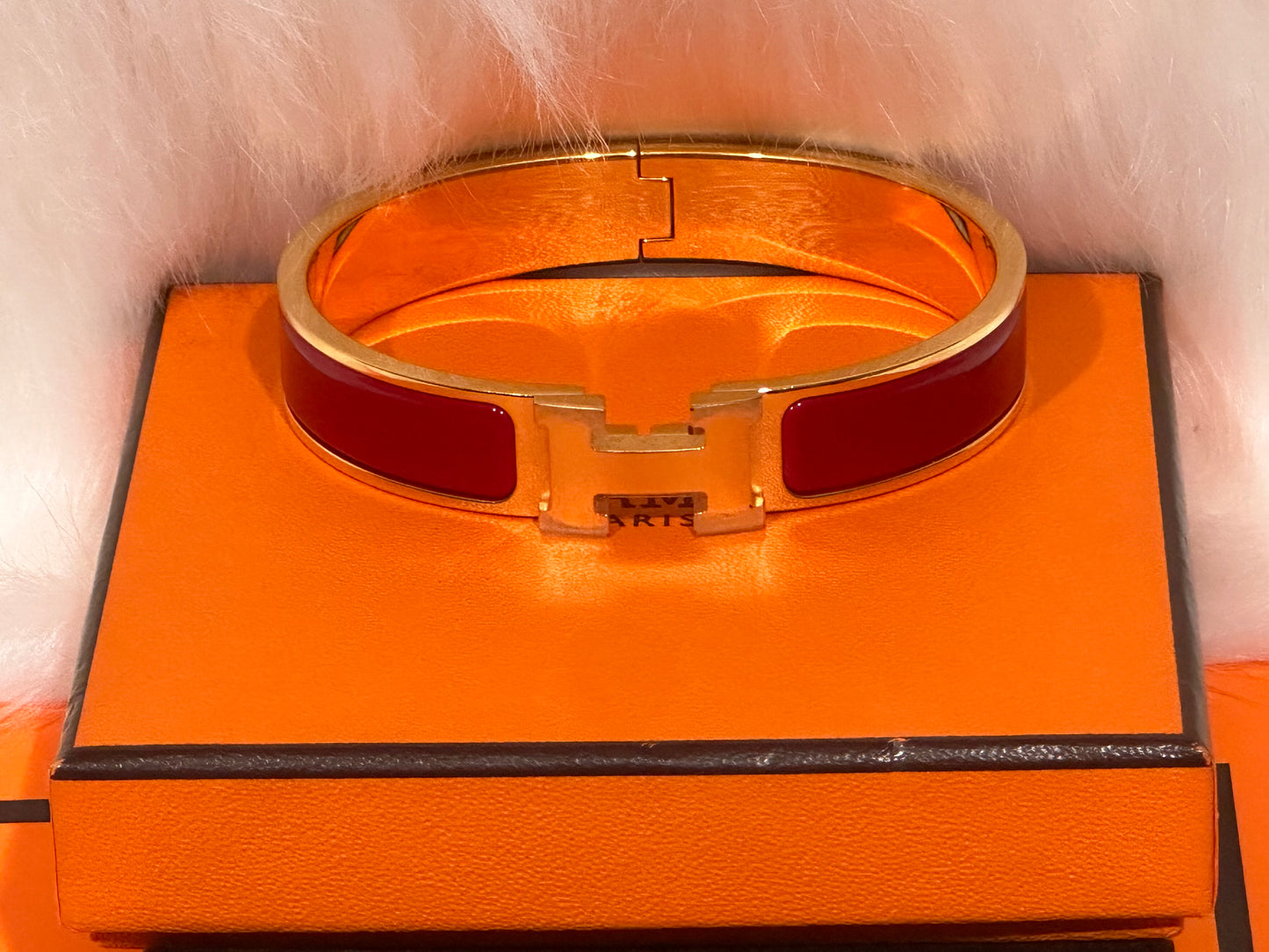 Hermès Clic H Bracelet – Red Enamel & Gold